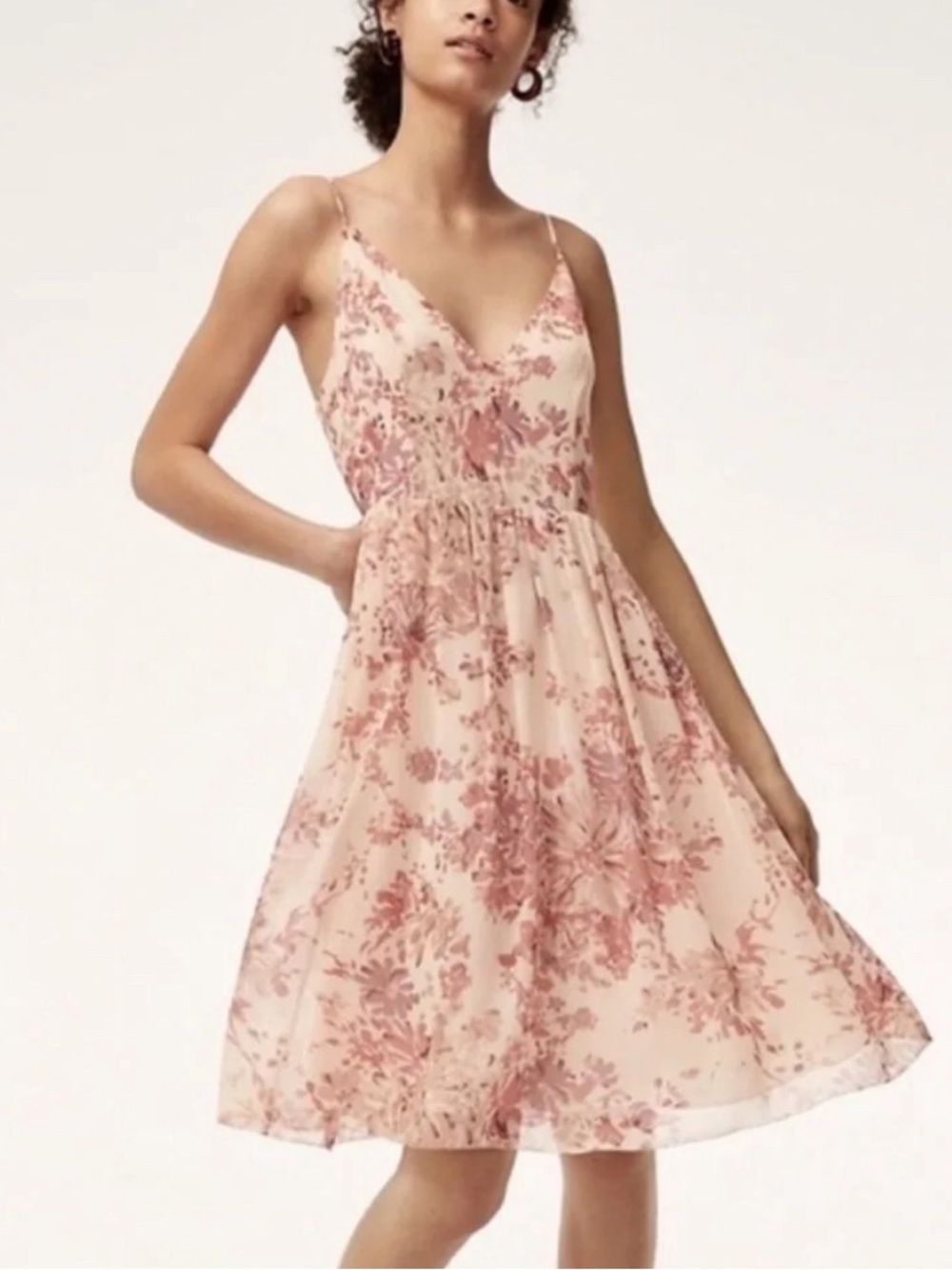 Wilfred by Aritzia Sakura Floral Midi Dress - Size 10 (Flaws Noted) - Picture 1 of 8